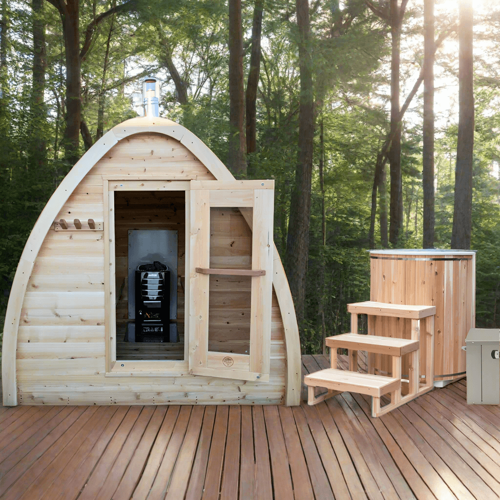 Dundalk Leisurecraft Canadian Timber 2-4 Person Outdoor Traditional MiniPOD Sauna | CTC77MW