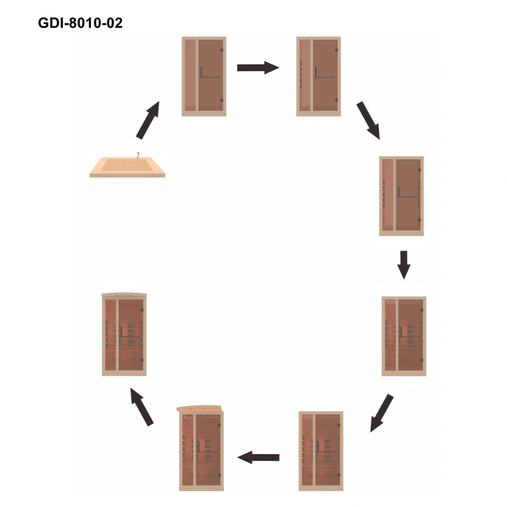 Golden Designs 1-2 Person Full Spectrum Near Zero EMF Indoor Infrared Sauna + Red Light Therapy & Himalayan Salt Bar | GDI-8010-03
