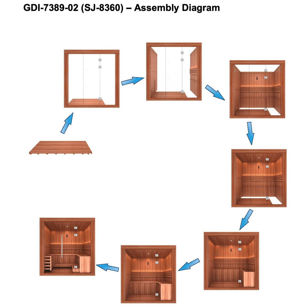 Golden Designs Osla 6-Person Indoor Sauna & Harvia Traditional Electric Heater Kit | GDI-7689-02