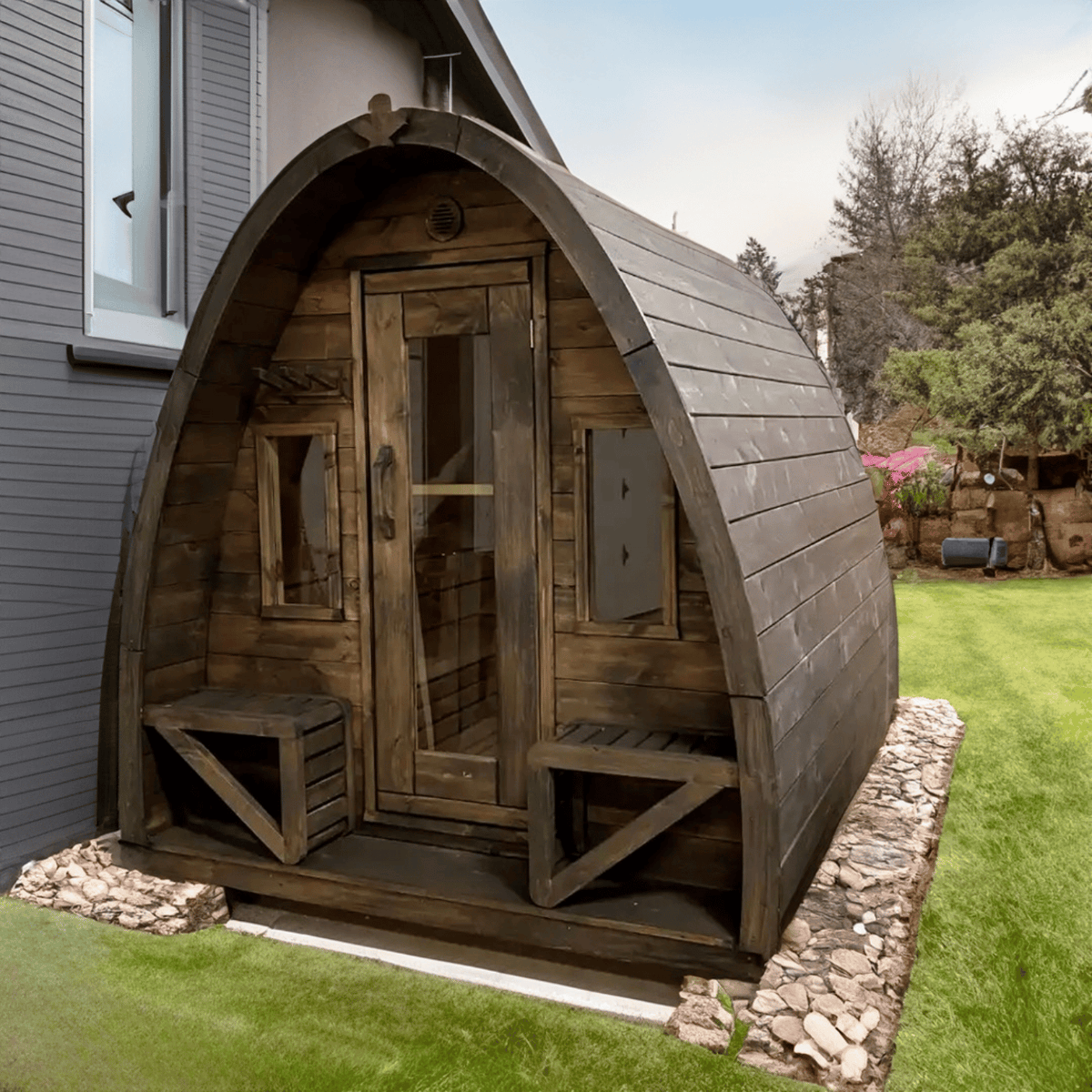 True North Canadian Made 4-8 Person Outdoor Traditional Pod Sauna