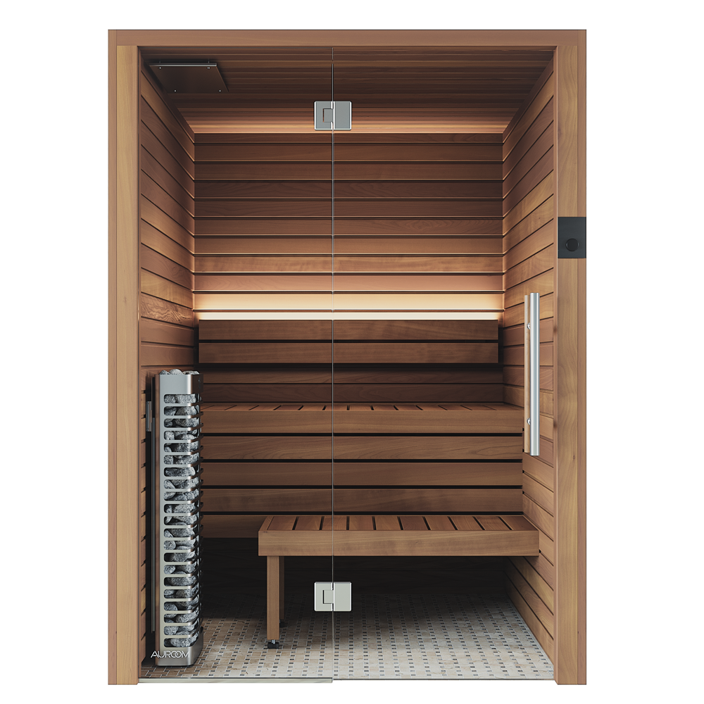 Auroom Cala Glass 2-4 Person Traditional Indoor Sauna