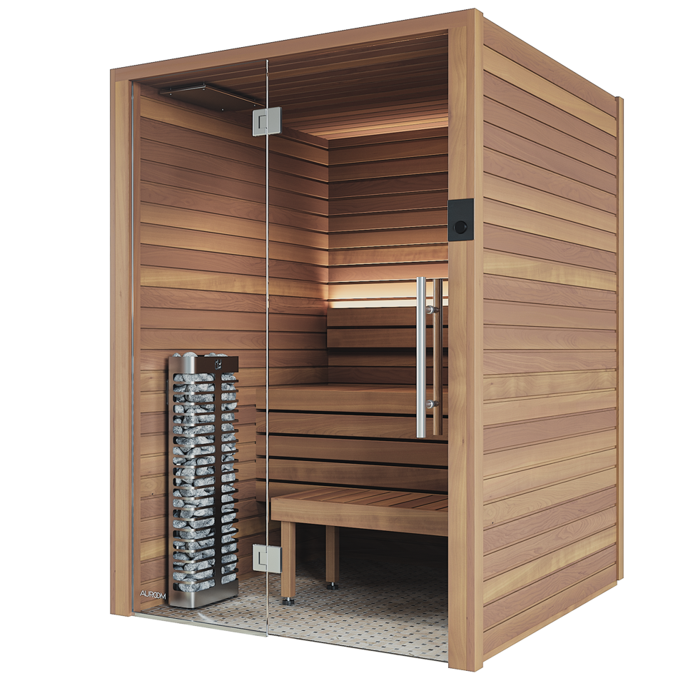 Auroom Cala Glass 2-4 Person Traditional Indoor Sauna