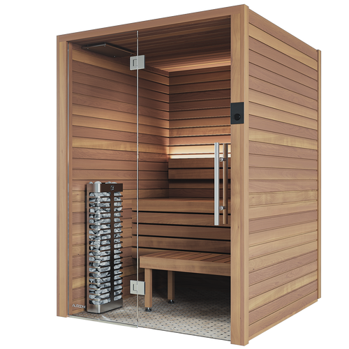 Auroom Cala Glass 2-4 Person Traditional Indoor Sauna