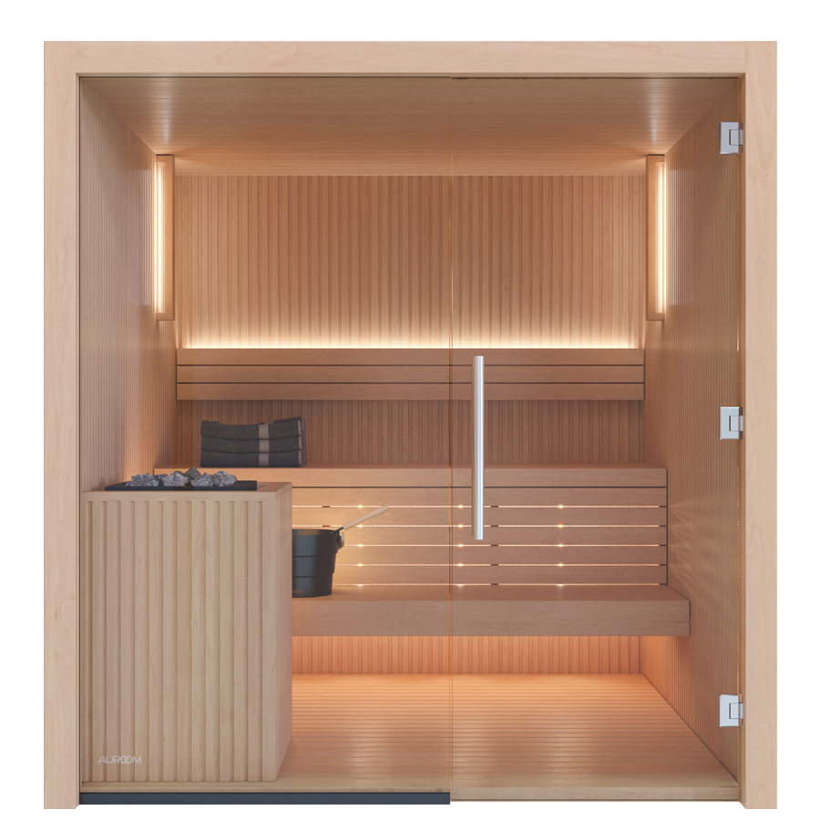Auroom Libera Glass 3-4 Person Indoor Traditional Sauna