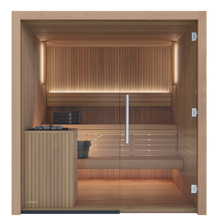 Auroom Libera Glass 3-4 Person Indoor Traditional Sauna