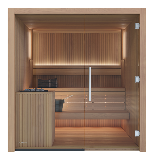 Auroom Libera Glass 3-4 Person Indoor Traditional Sauna