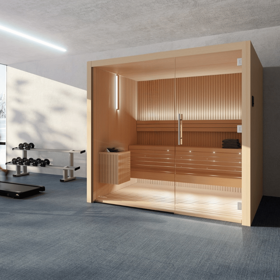 Auroom Libera Glass 5-6 Person Indoor Traditional Sauna