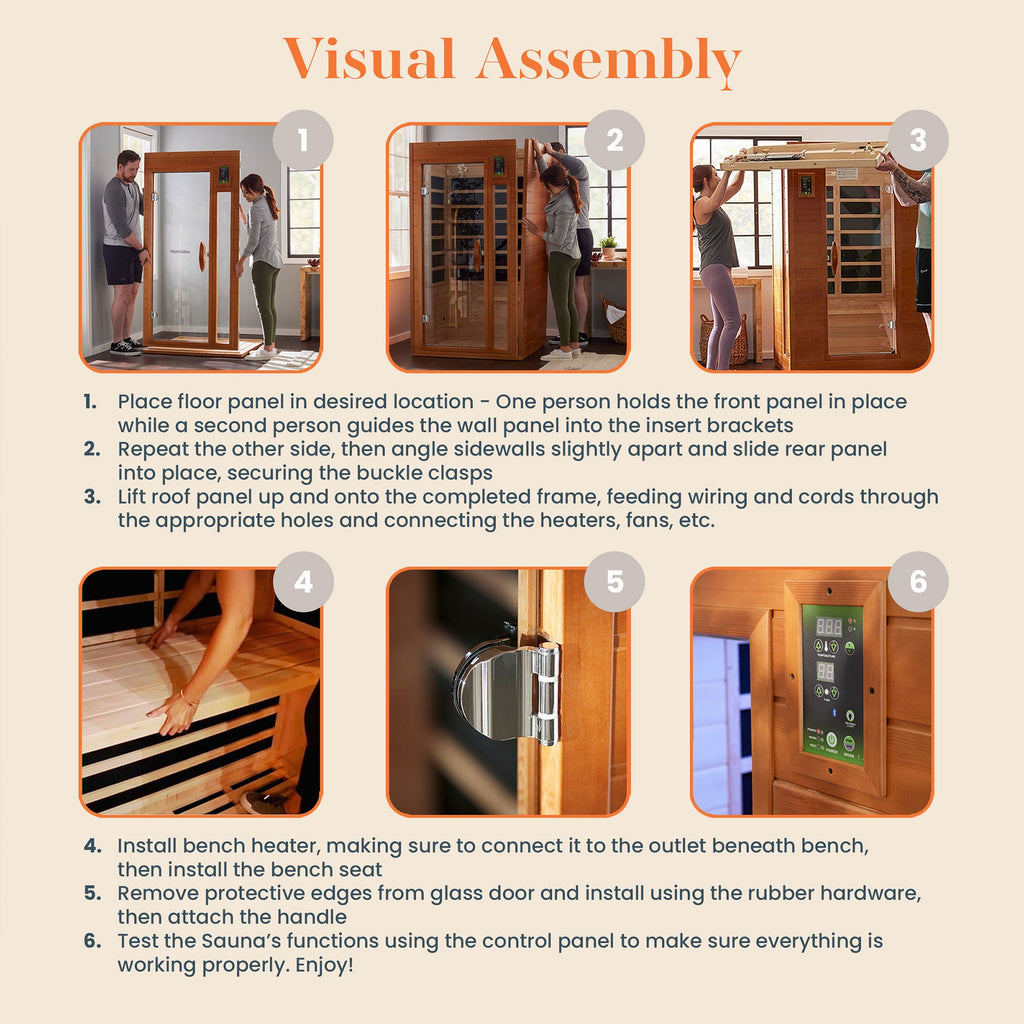 Dynamic Barcelona Elite 1-2-person Ultra Low EMF FAR Indoor Infrared Sauna + Red Light Therapy | DYN-6106-01-Elite