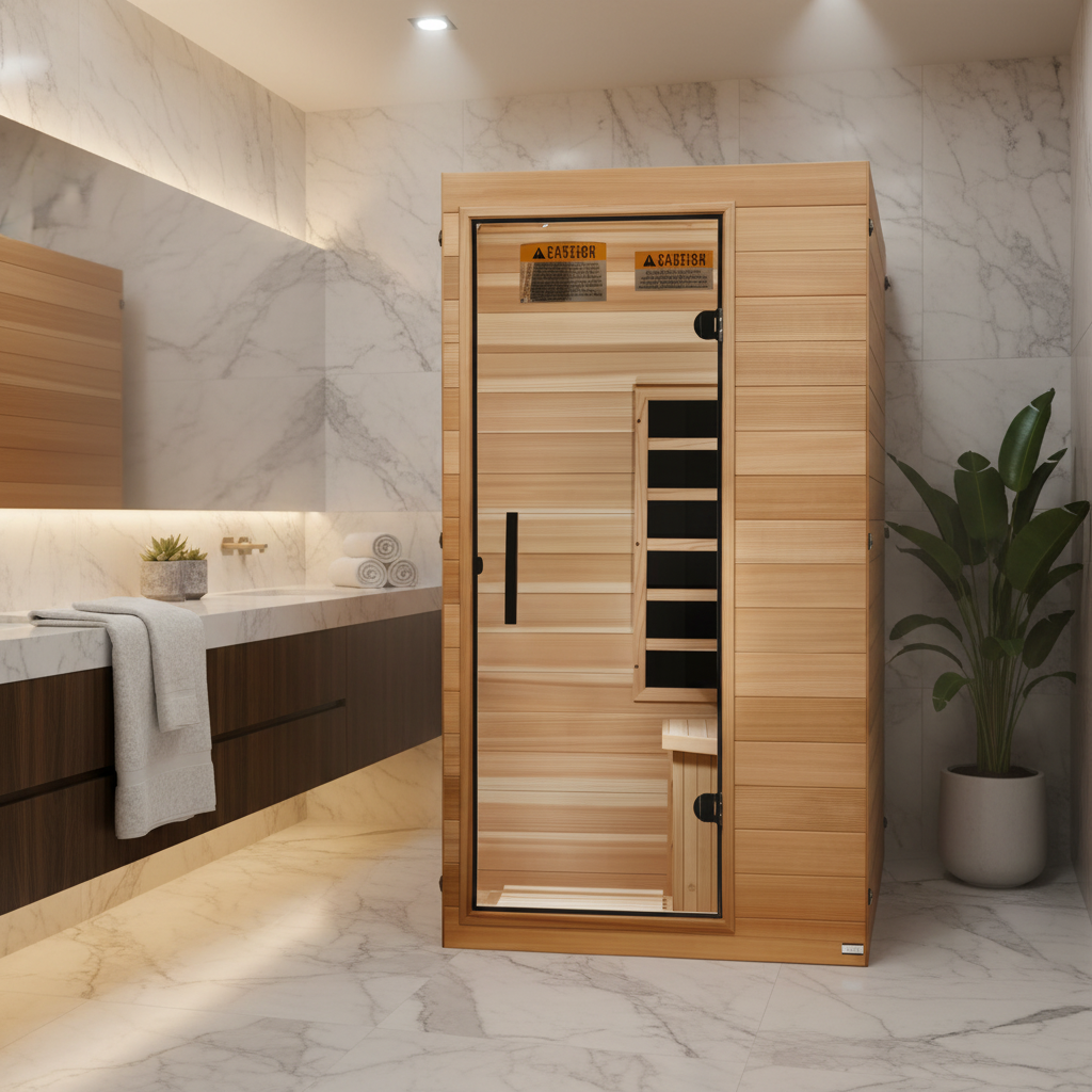 Dynamic Ultra Compact 1-person Ultra Low EMF FAR Indoor Infrared Sauna + Red Light Therapy | DYN-1101-01 Elite