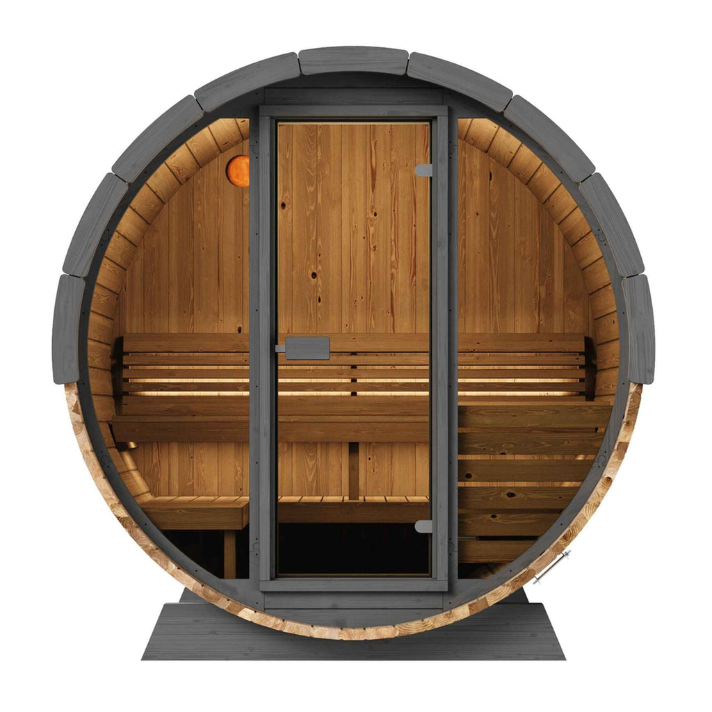 SaunaLife 4 Person 5.25' Long Outdoor Traditional Barrel Sauna | Ergo Model EE6G