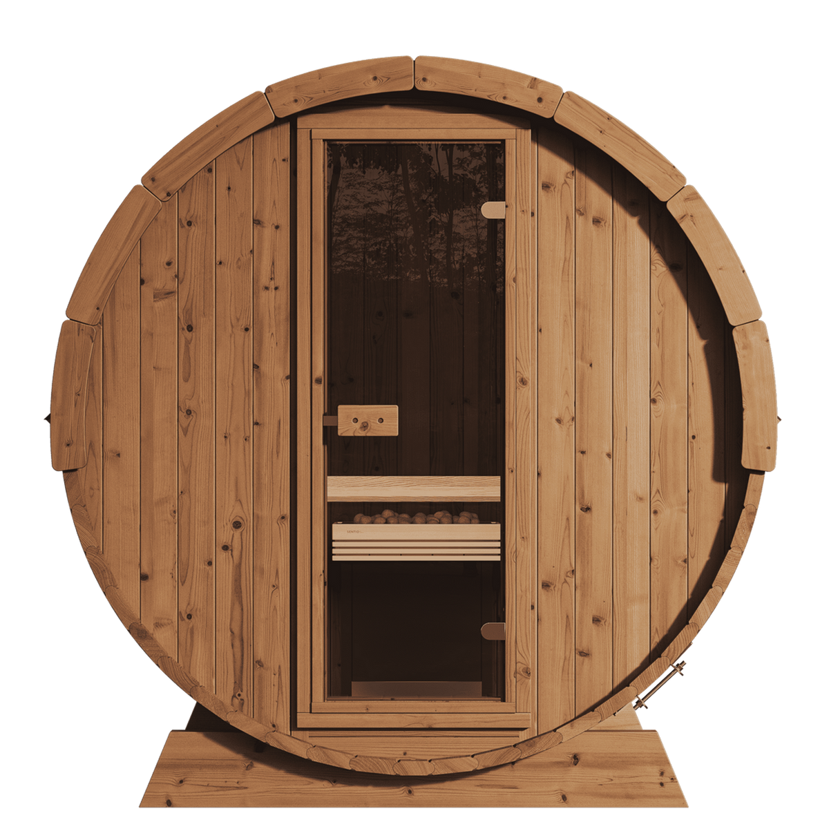 SaunaLife 6 Person 7' Long Outdoor Traditional Barrel Sauna | Ergo Model E8