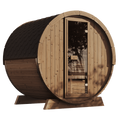 SaunaLife 2-3 Person 5' Long Outdoor Traditional Barrel Sauna w/ Rear Window  | Ergo Model E6W