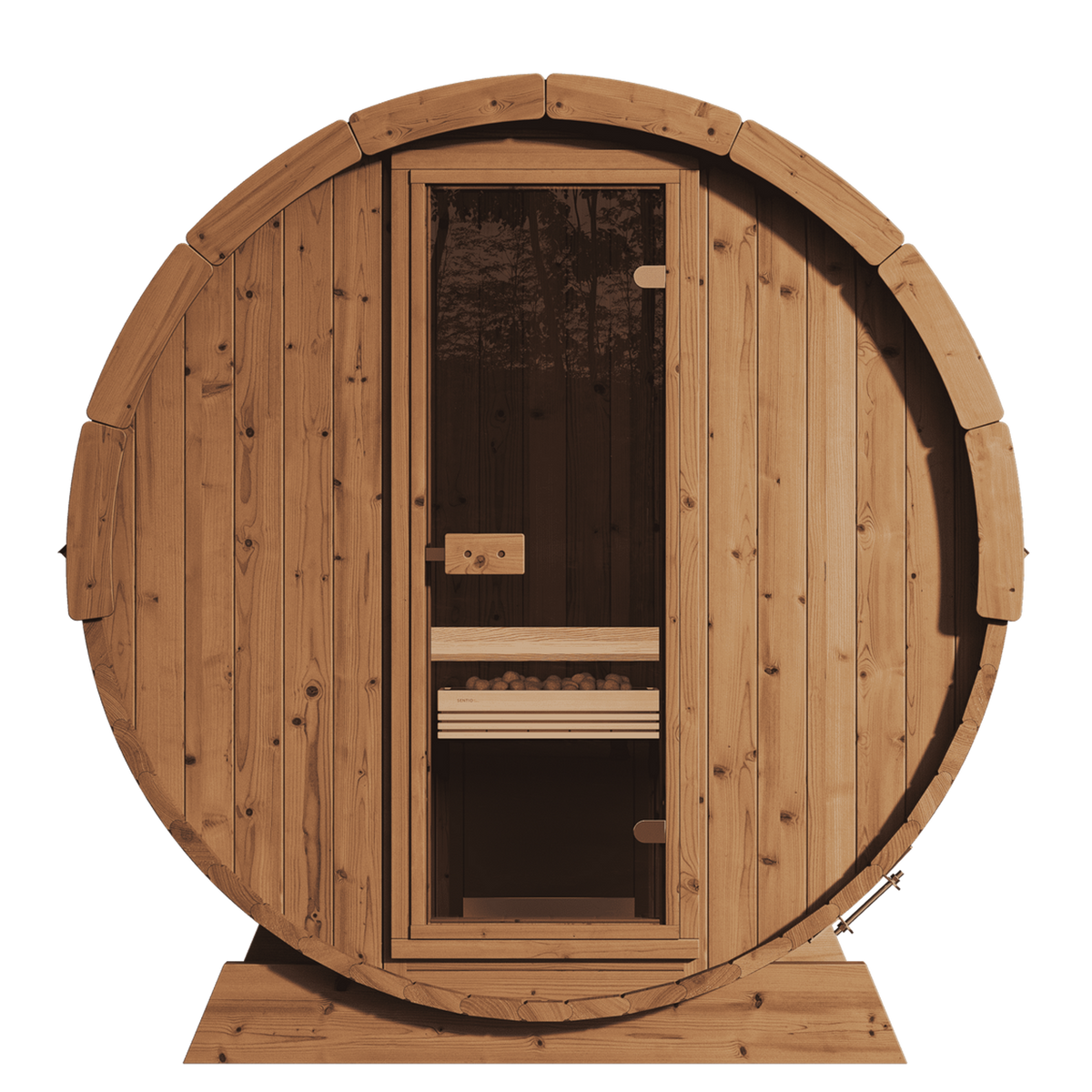 SaunaLife 2-3 Person 5' Long Outdoor Traditional Barrel Sauna  | Ergo Model E6