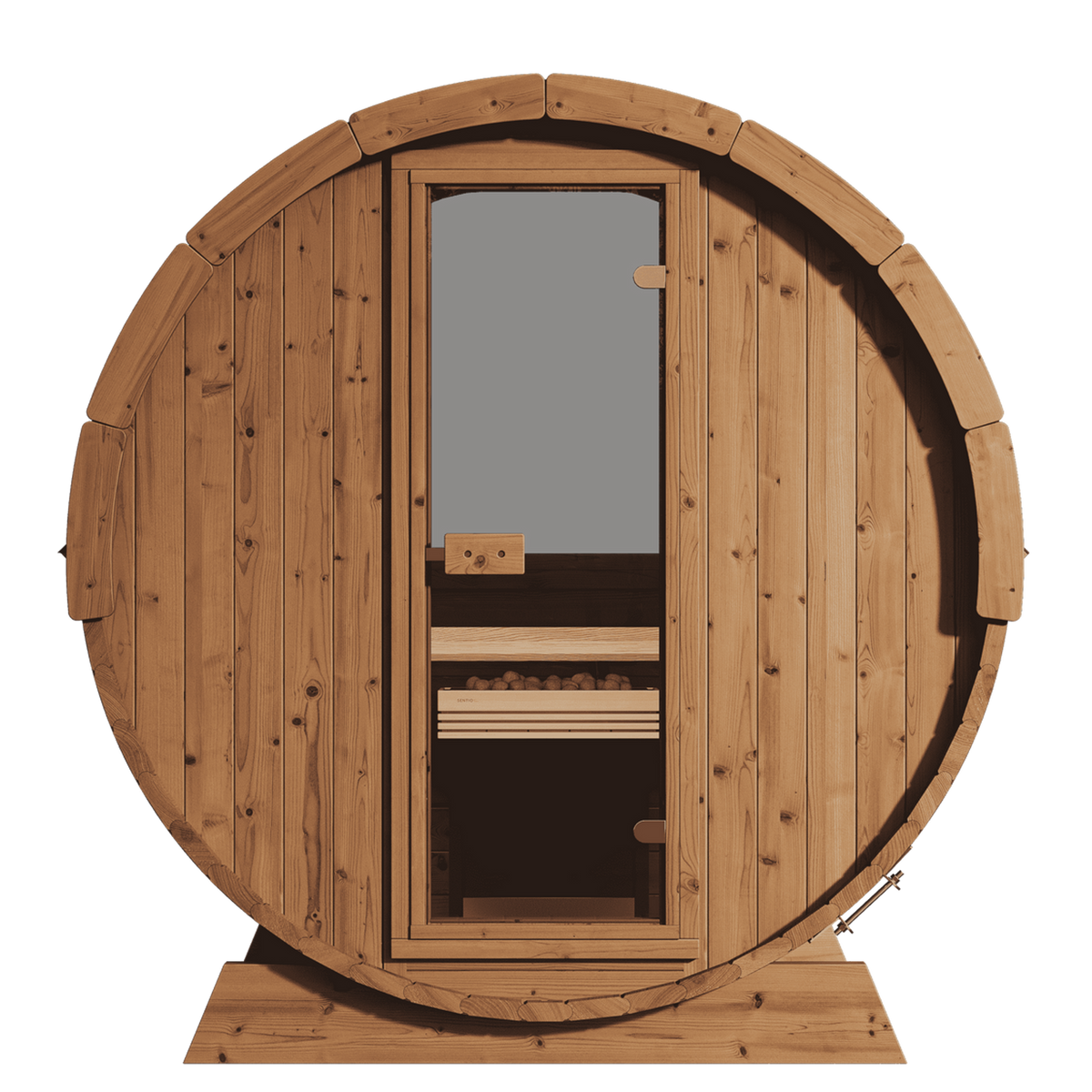SaunaLife 2-3 Person 5' Long Outdoor Traditional Barrel Sauna w/ Rear Window  | Ergo Model E6W
