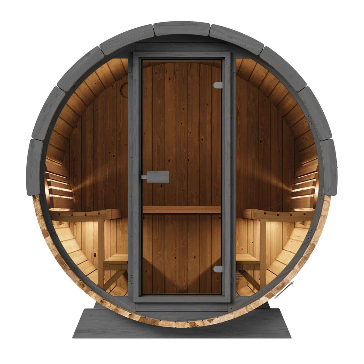 SaunaLife 6 Person 6.6' Long Outdoor Traditional Barrel Sauna | Ergo Model EE8G