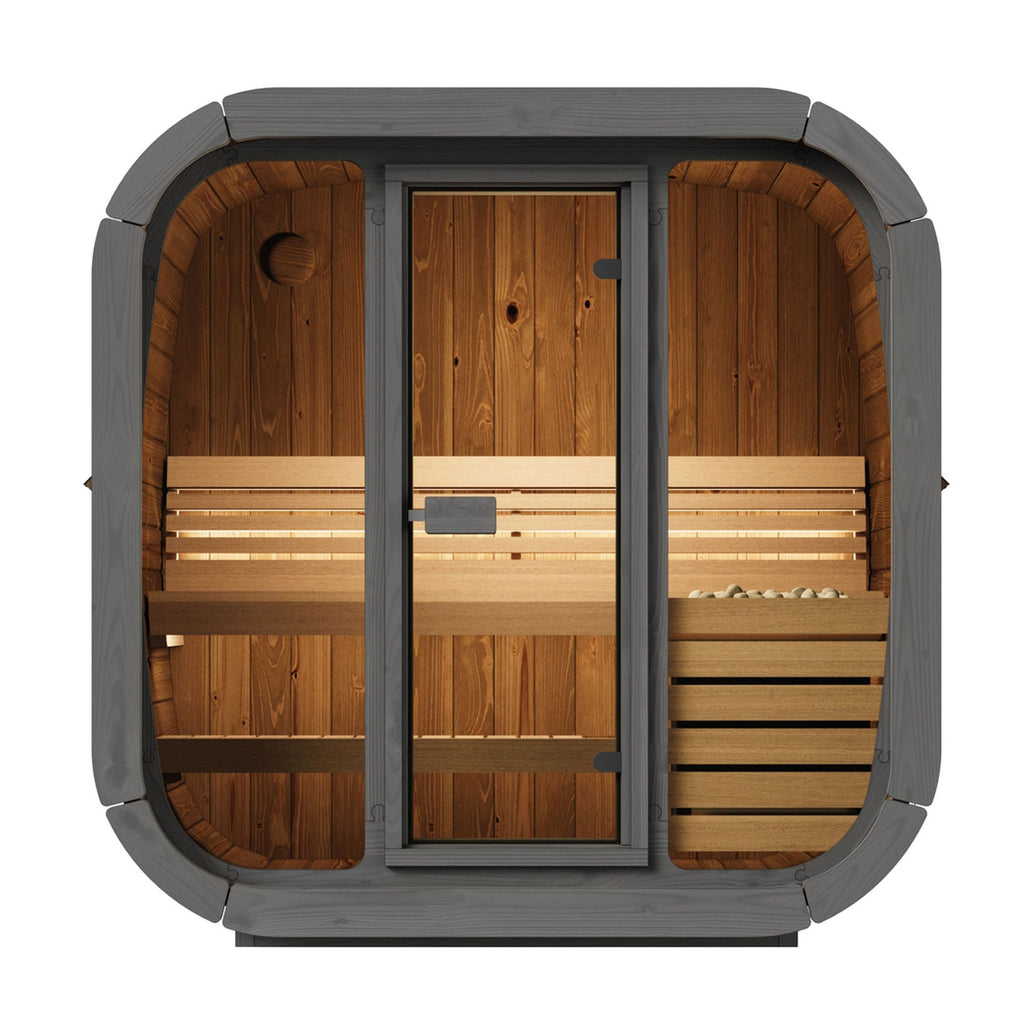 SaunaLife 3 Person 4.1' Long Outdoor Traditional Cube Sauna | Model CL4G