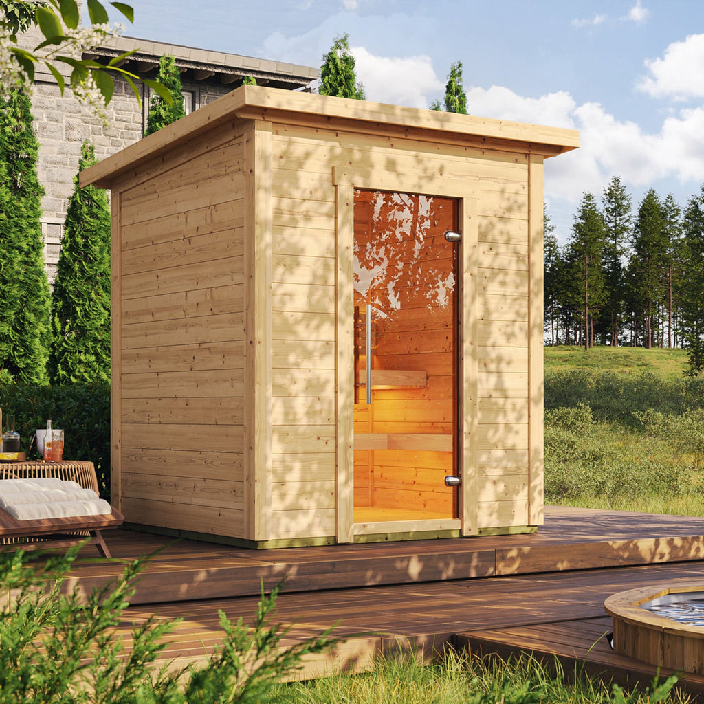 SaunaLife 4-Person Outdoor Traditional Cabin Sauna | Model G2