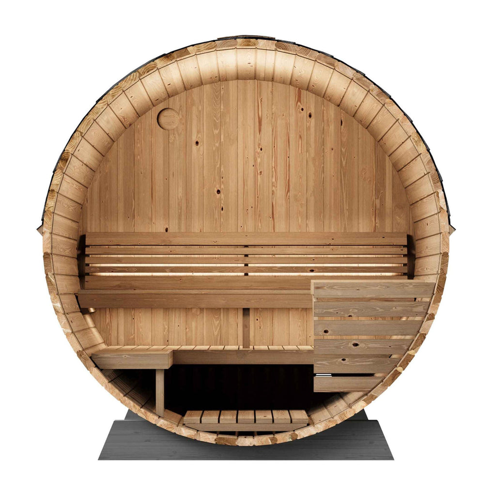 SaunaLife 4 Person 5.25' Long Outdoor Traditional Barrel Sauna | Ergo Model EE6G