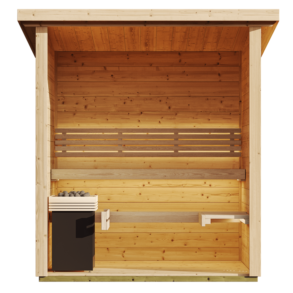 SaunaLife 4-Person Outdoor Traditional Cabin Sauna | Model G2
