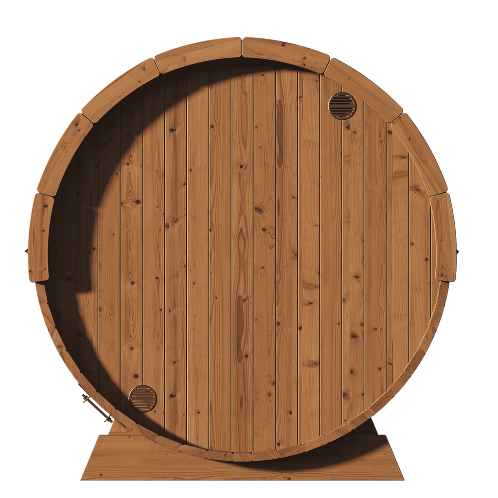 SaunaLife 4 Person 6' Long Outdoor Traditional Barrel Sauna | Ergo Model E7