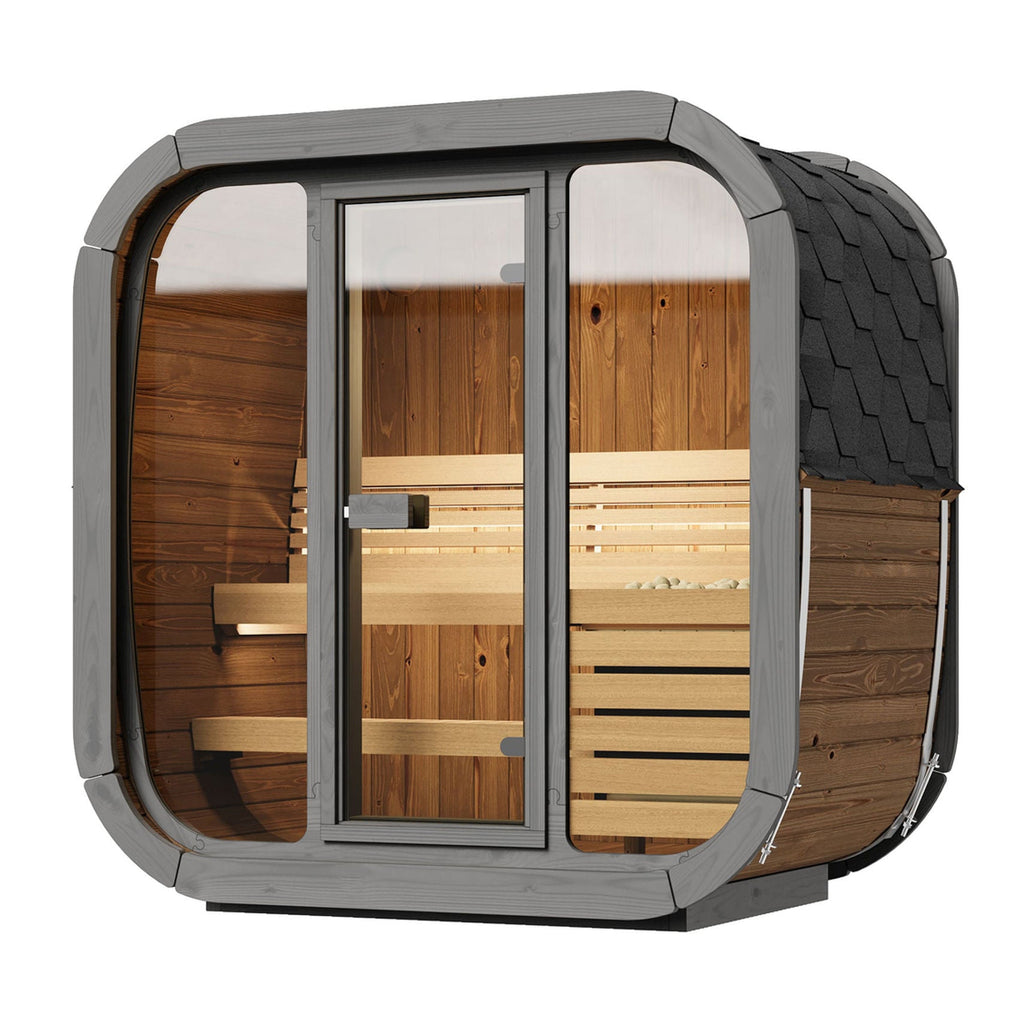 SaunaLife 3 Person 4.1' Long Outdoor Traditional Cube Sauna | Model CL4G