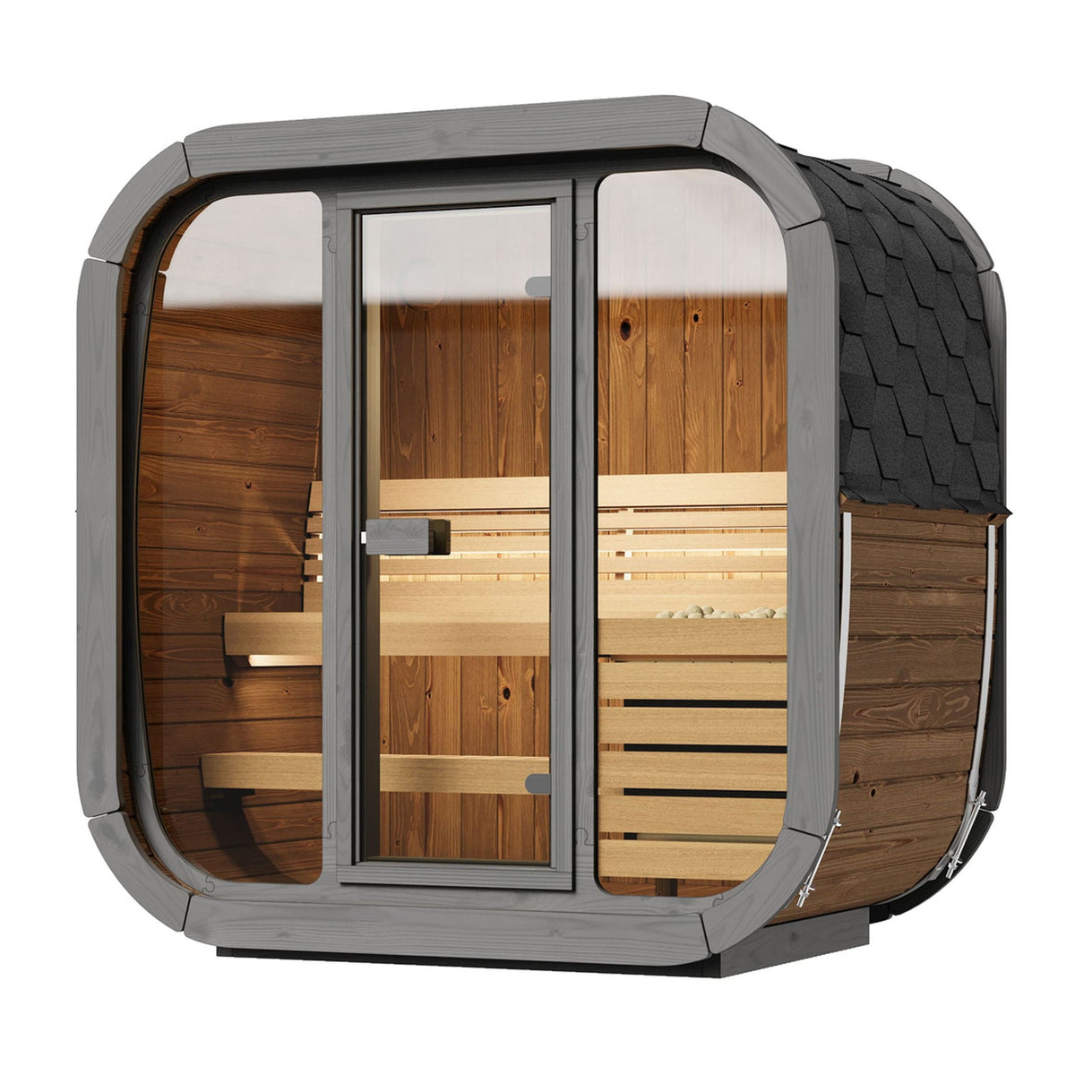 SaunaLife 3 Person 4.1' Long Outdoor Traditional Cube Sauna | Model CL4G