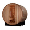 Golden Designs St. Moritz 2-4 Person Outdoor Barrel Sauna & Harvia Traditional Electric Heater Kit | GDI-B002-01