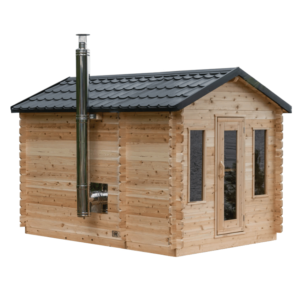 Dundalk Leisurecraft Canadian Timber 6 Person Georgian Outdoor Traditional Cabin Sauna with Changeroom | CTC88CW