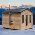 Dundalk Leisurecraft Canadian Timber 6 Person Georgian Outdoor Traditional Cabin Sauna with Changeroom | CTC88CW