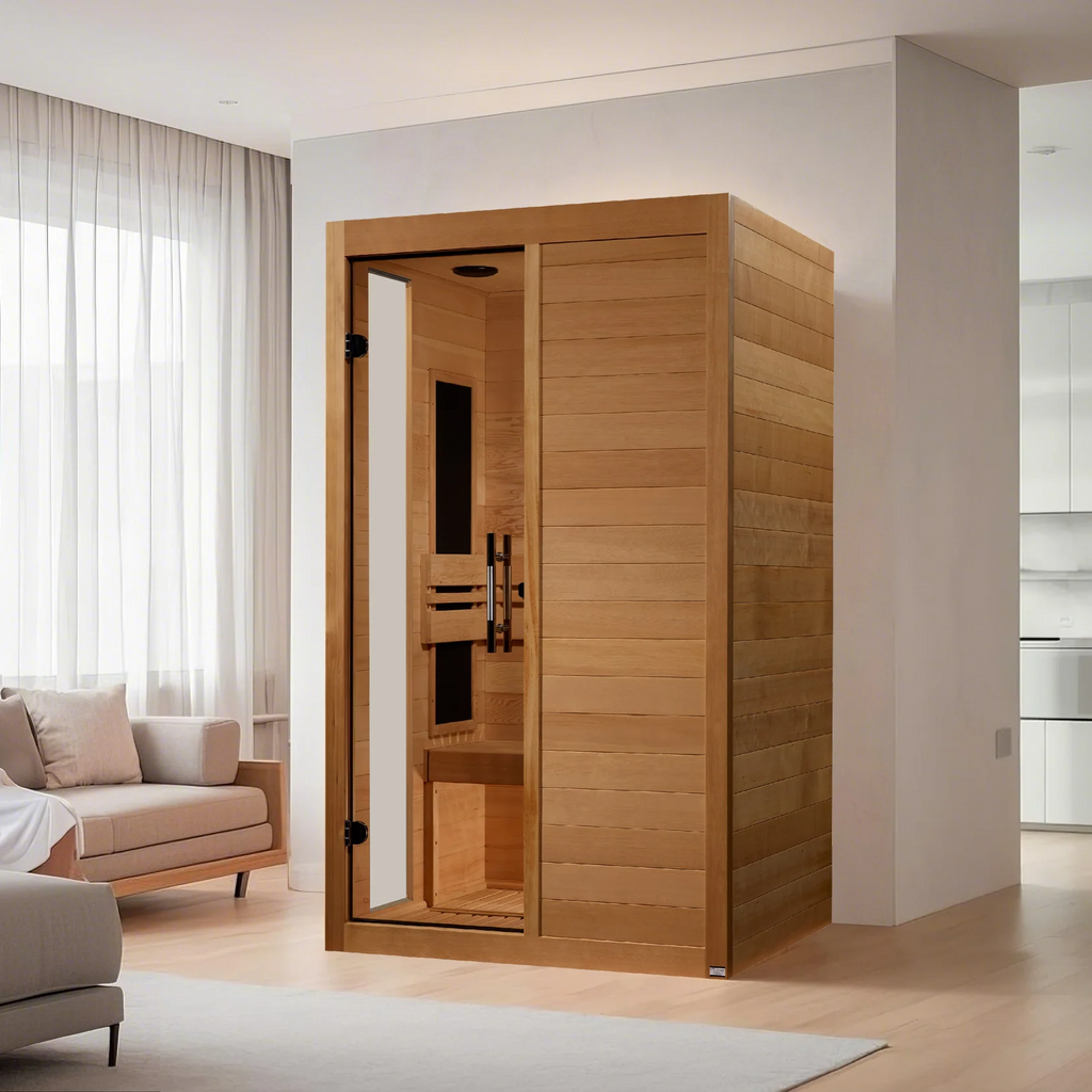 Dynamic Lucca 2-Person Low EMF FAR Indoor Infrared Sauna + Red Light Therapy | DYN-6215-05