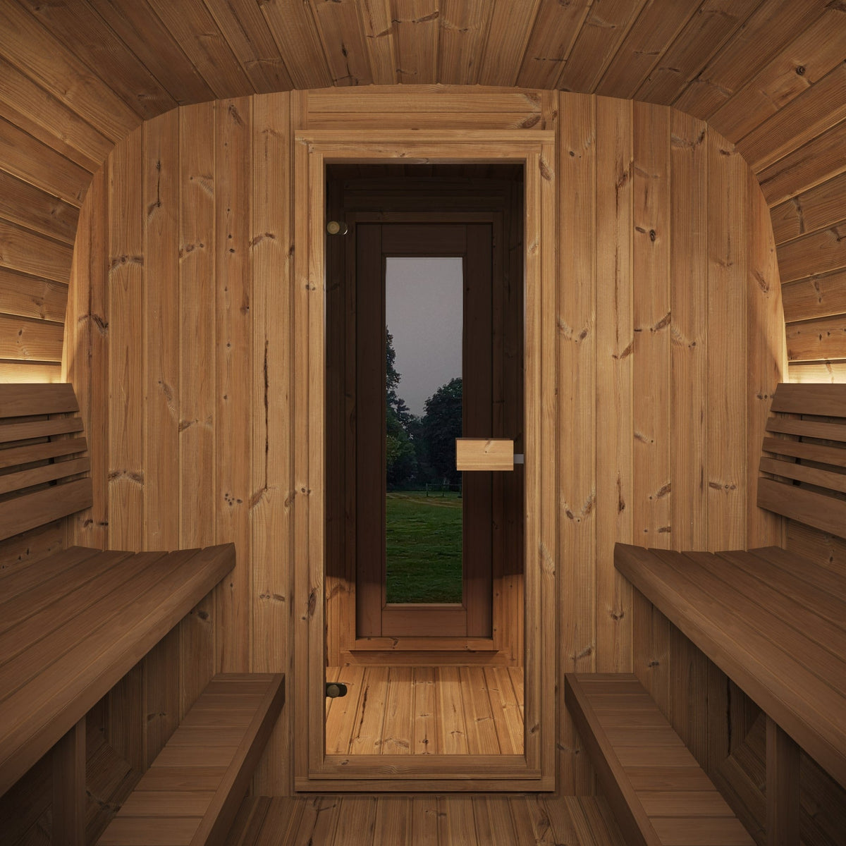 SaunaLife 8 Person 12.6' Long Outdoor Traditional Cube Sauna w/ Changing Room | Model CL12GCP