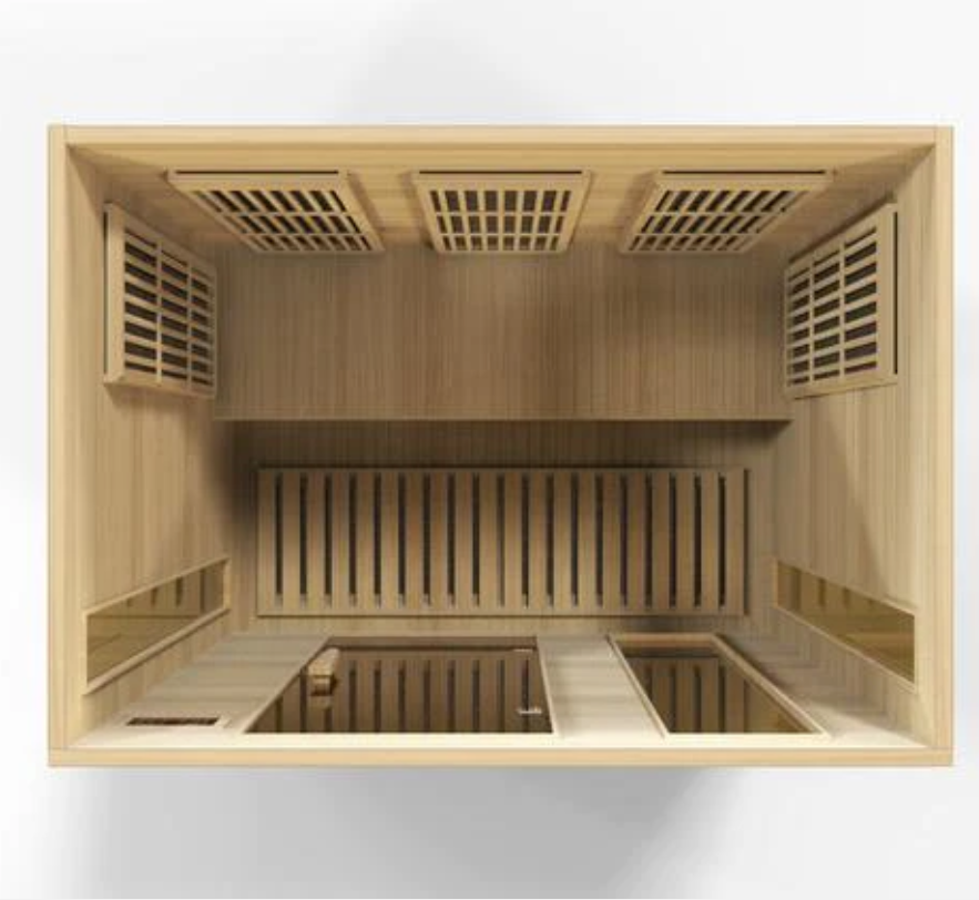 Maxxus 3-Person Near Zero EMF FAR Indoor Infrared Sauna + Red Light Therapy | MX-K306-01-ZF