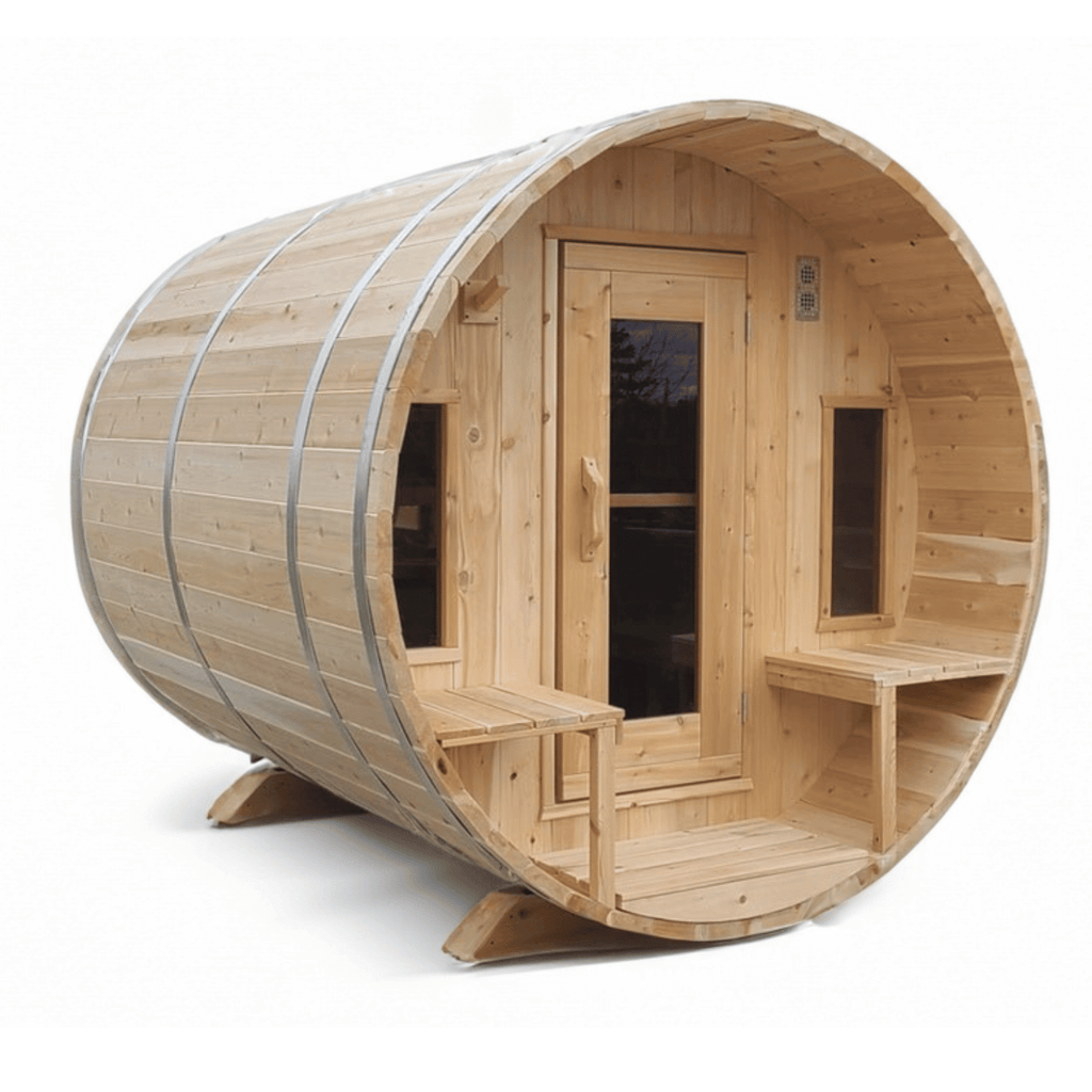 Dundalk Leisurecraft Canadian Timber 6 Person Tranquility Outdoor Traditional Barrel Sauna | CTC2345