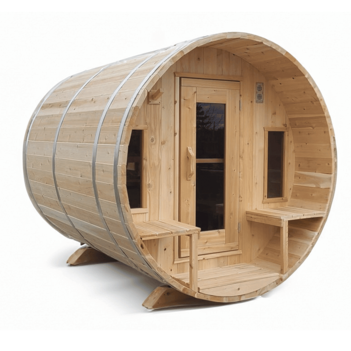 Dundalk Leisurecraft Canadian Timber 6 Person Tranquility Outdoor Traditional Barrel Sauna | CTC2345