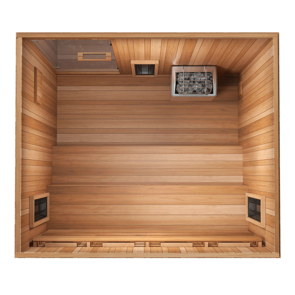Finnmark FD-5 Trinity 4-Person Hybrid Indoor Infrared & Traditional Steam Sauna + Red Light Therapy | FD-KN005